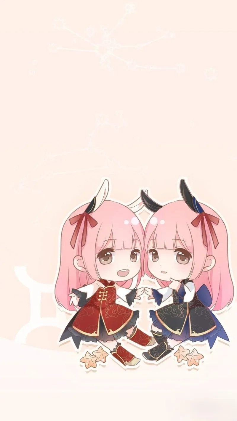 Bộ ảnh ảnh chibi cung song tử đẹp lung linh cho fan chiêm ngưỡng