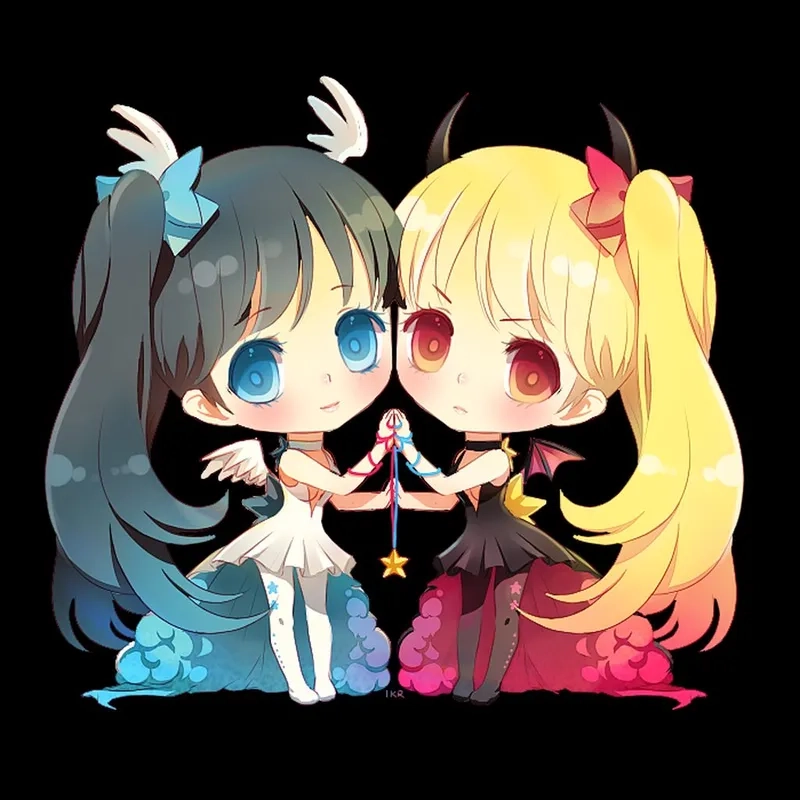 Nét duyên dáng đặc biệt trong bộ ảnh song tử chibi nữ siêu cute