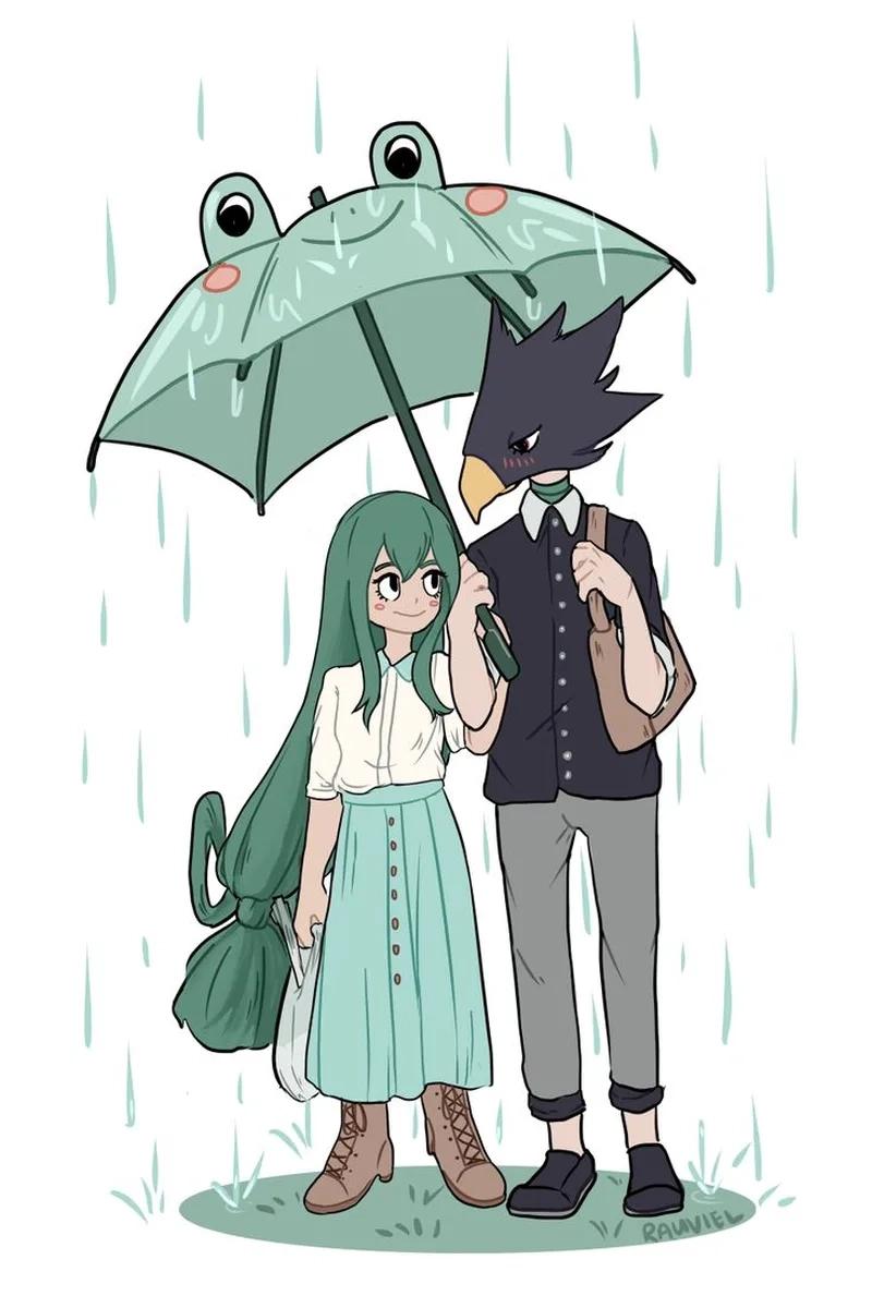 Tình cảm nhẹ nhàng của fumikage tokoyami x tsuyu asui