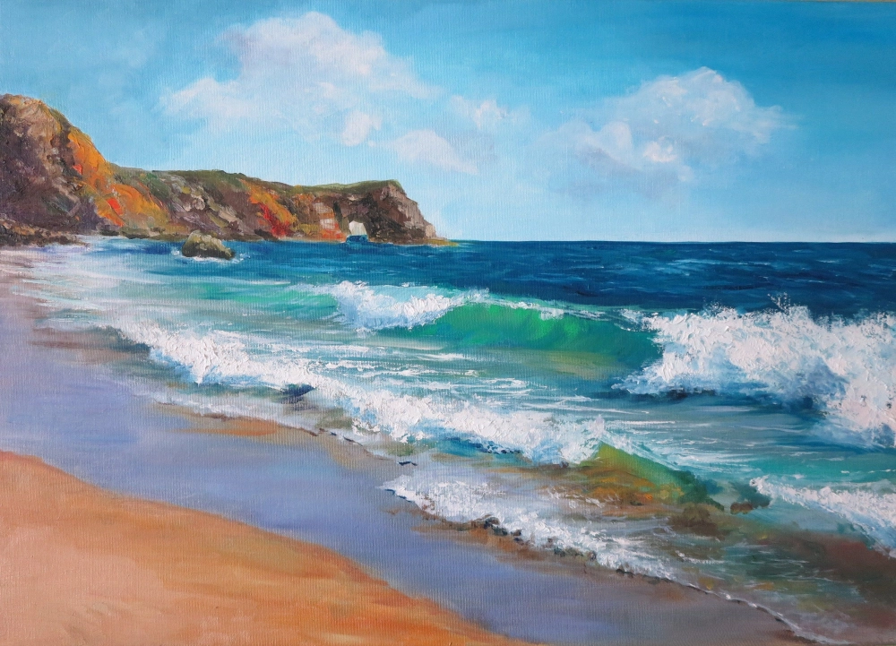 Học cách vẽ tranh phong cảnh biển đảo đơn giản dễ thực hành