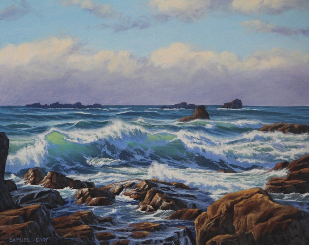 Chiêm ngưỡng tranh phong cảnh biển hoàng hôn rực rỡ đầy lãng mạn