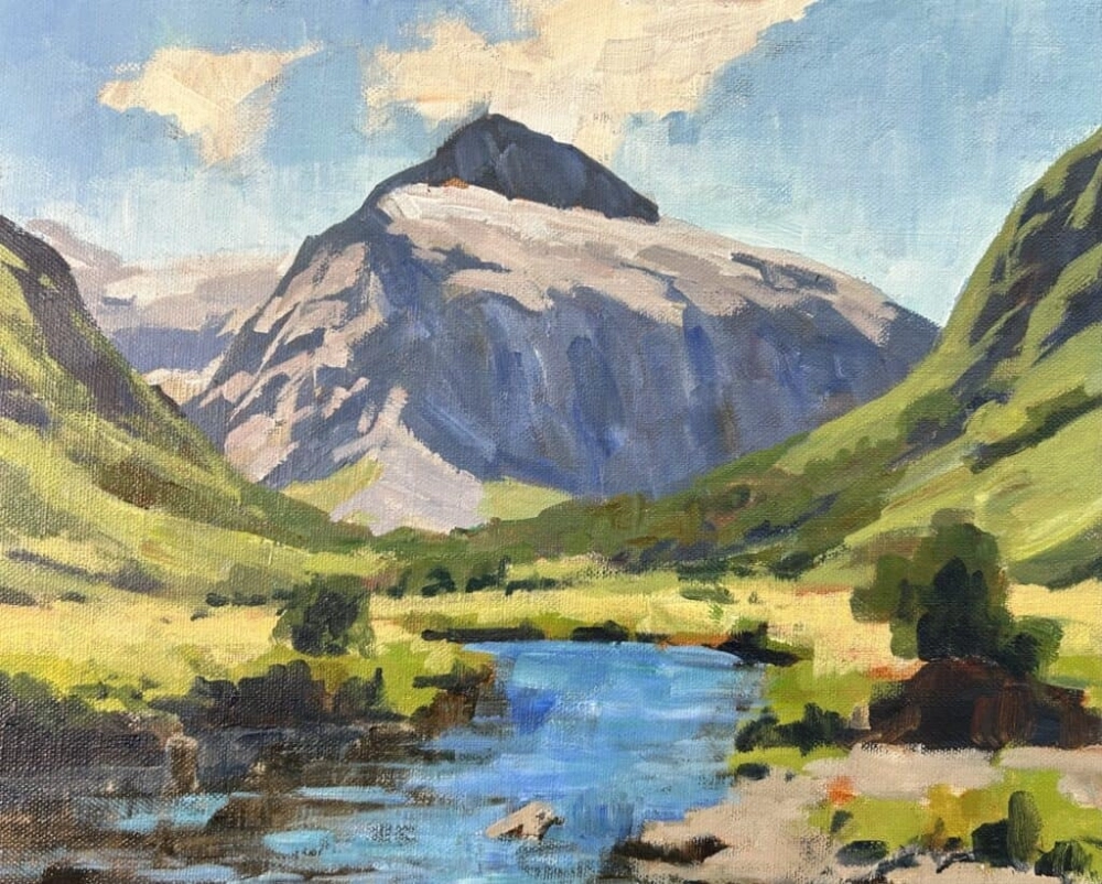 Cảm nhận tranh phong cảnh quê hương đơn giản thân thuộc