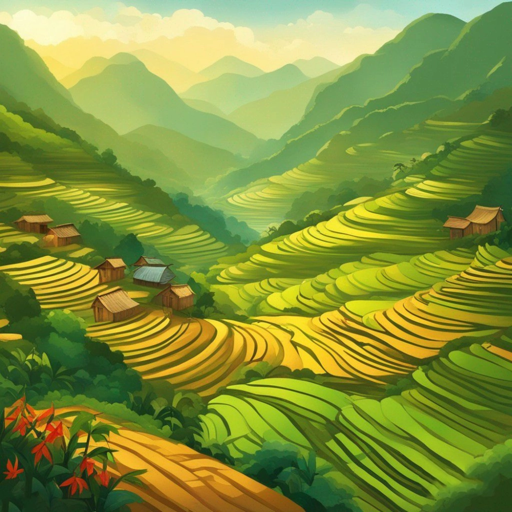 Chiêm ngưỡng tranh đồng lúa chín vàng rực sáng