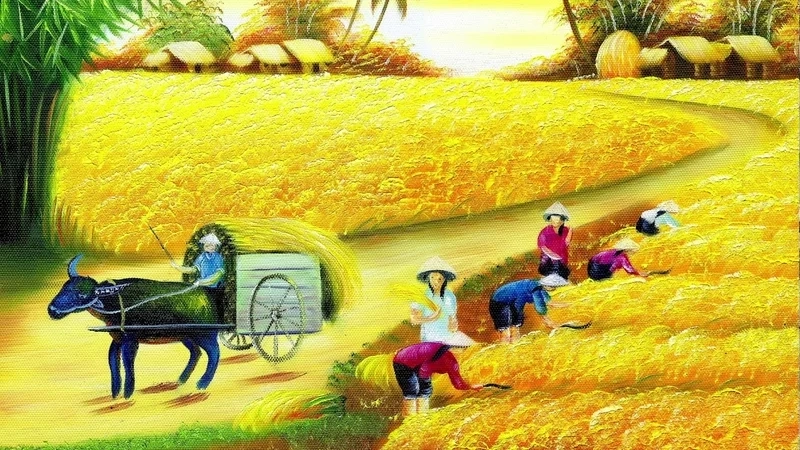 Tranh đồng quê 3d tạo chiều sâu sống động cho không gian