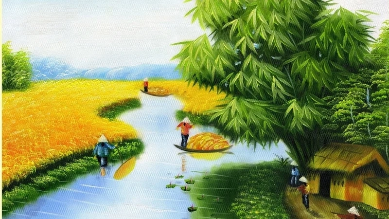 Vẽ tranh phong cảnh đồng quê đẹp thể hiện tài năng họa sĩ