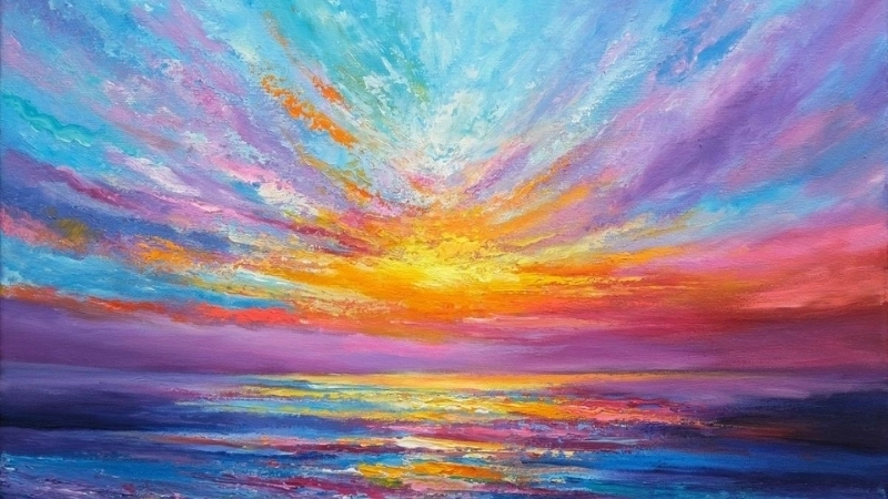 Khám phá cách vẽ tranh phong cảnh hoàng hôn trên biển đơn giản