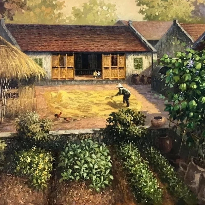 Khám phá tranh phong cảnh làng quê đẹp nhẹ nhàng thư giãn