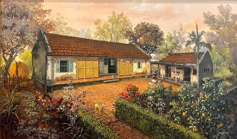 Ngắm nhìn tranh làng quê đẹp yên bình như trong mơ