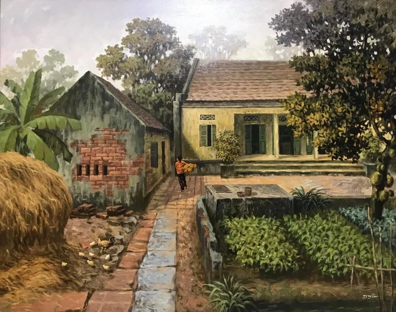 Chiêm ngưỡng tranh làng quê bắc bộ đậm chất truyền thống