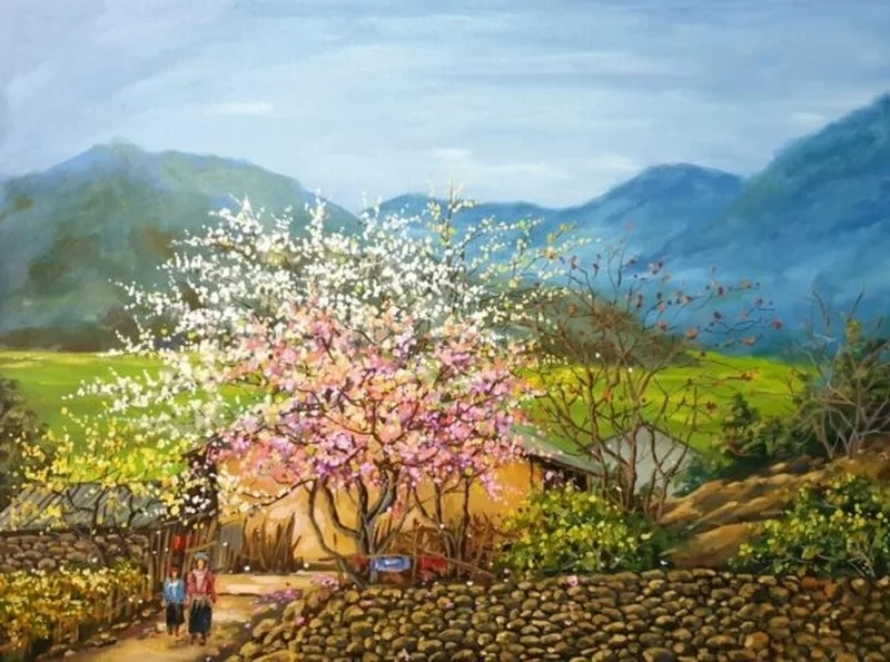 Khám phá tranh vẽ làng quê đơn giản mà đẹp dễ thực hiện