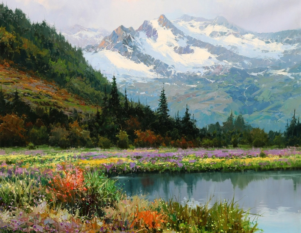 Học cách vẽ tranh phong cảnh miền núi sinh động và tự nhiên