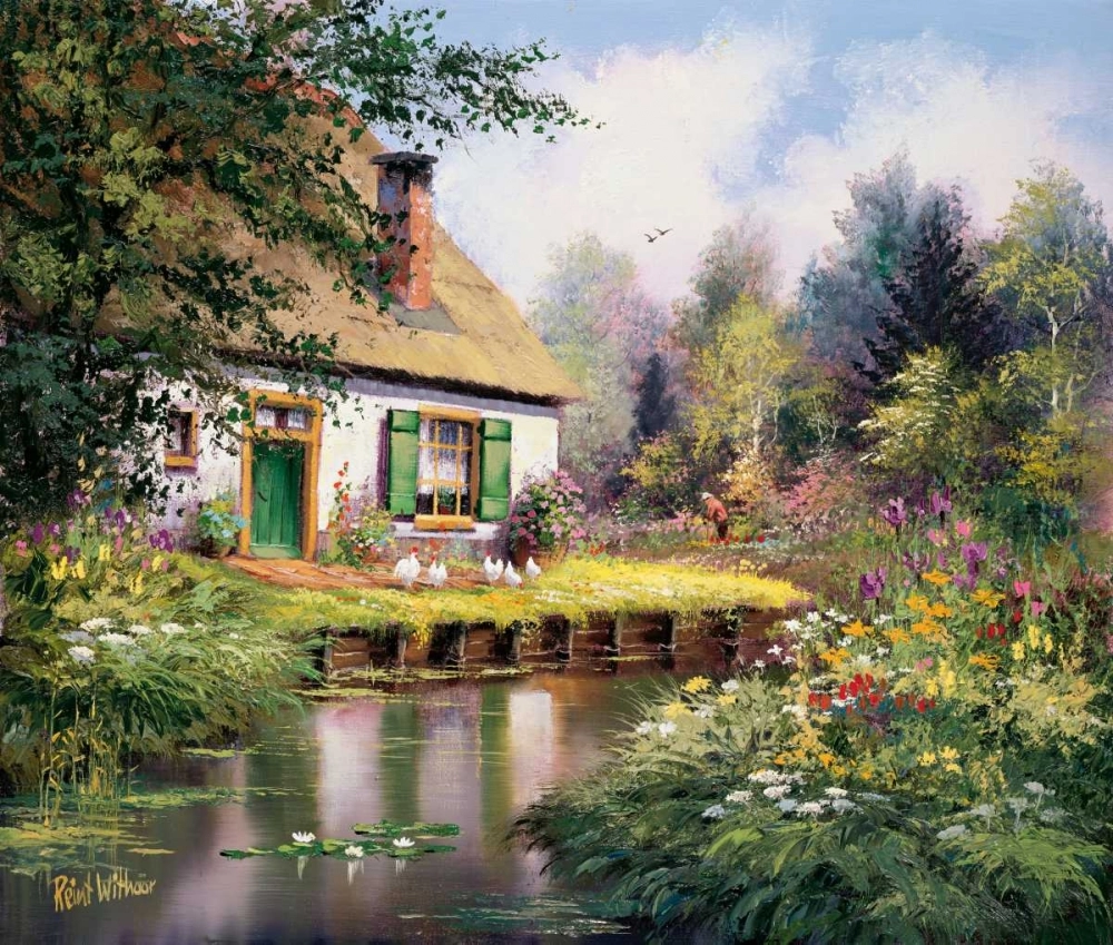 Tranh phong cảnh quê hương mang vẻ đẹp yên bình và gần gũi