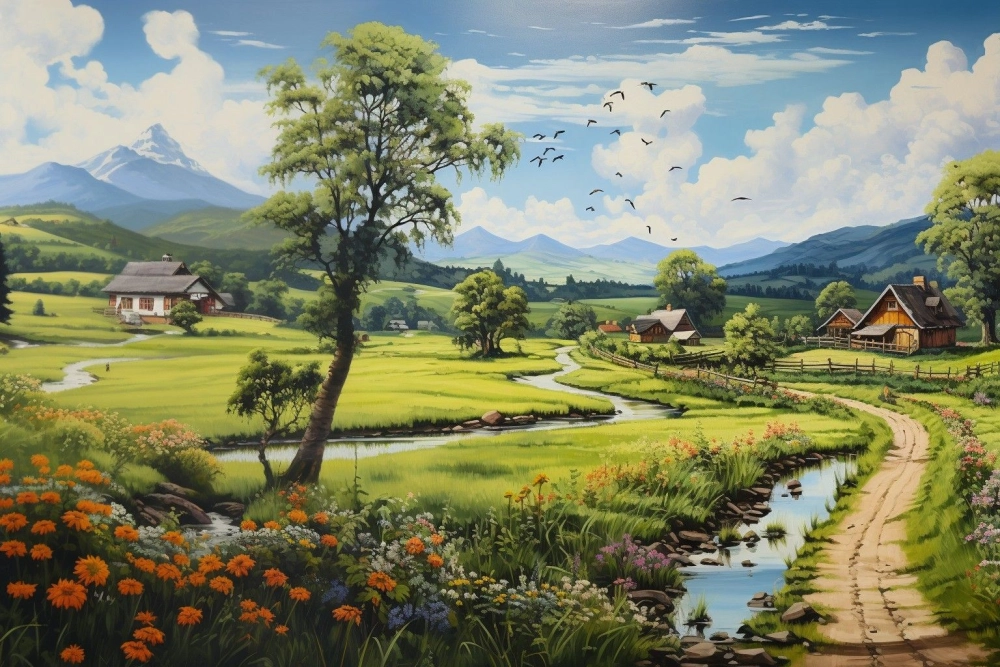 Tận hưởng vẻ đẹp mát lành từ tranh phong cảnh sông nước