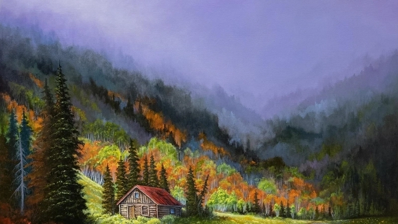 Chiêm ngưỡng tranh phong cảnh mùa thu tuyệt đẹp mùa lá rụng