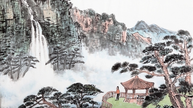 Học cách vẽ tranh phong cảnh mùa thu bằng lá cây sáng tạo