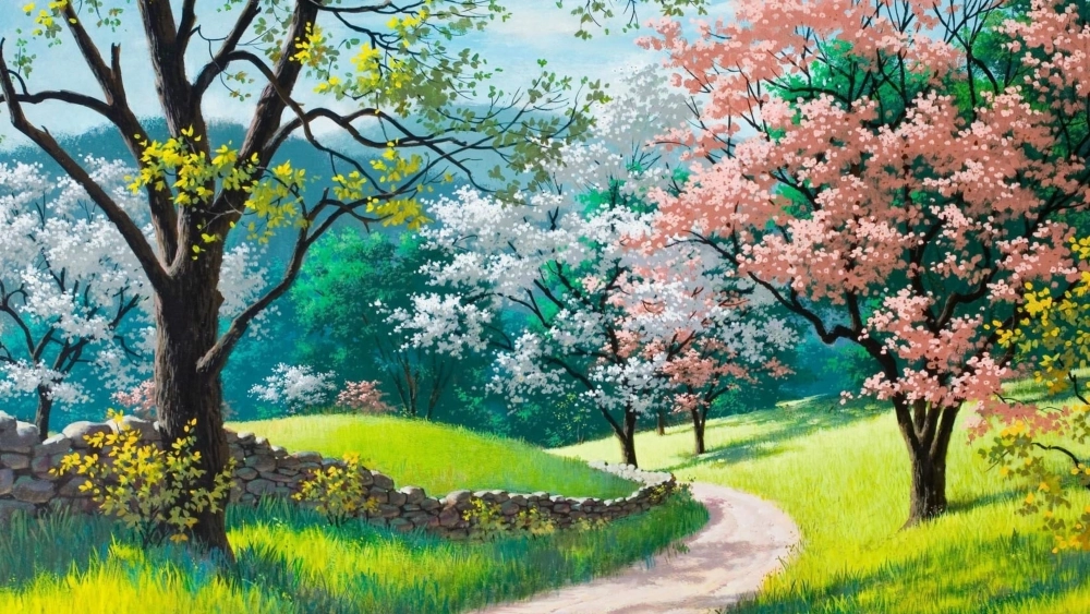 Thử ngay kỹ thuật vẽ tranh phong cảnh mùa xuân đẹp sống động