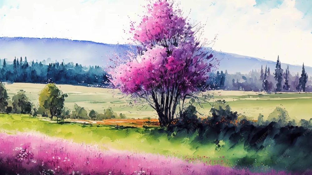 Khám phá tranh phong cảnh mùa xuân đẹp tuyệt sắc cho mắt thưởng thức