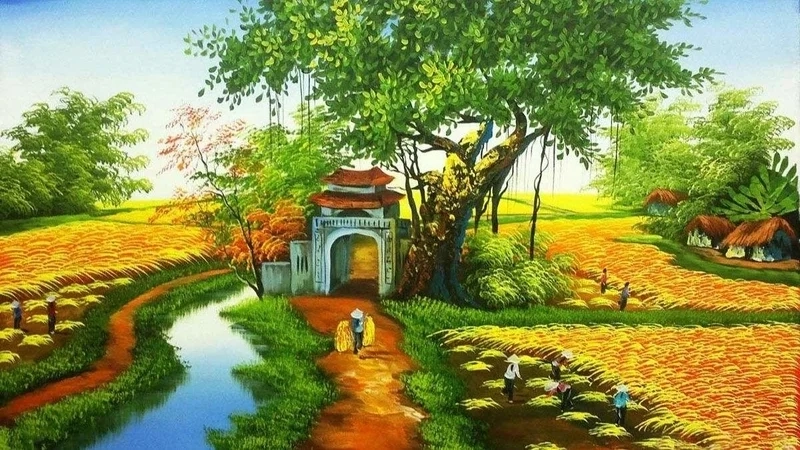 Thả hồn với tranh quê hương đẹp giản dị và gần gũi