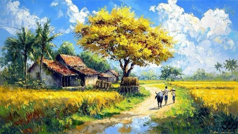 Tự tay vẽ tranh phong cảnh quê hương đơn giản dễ thực hiện