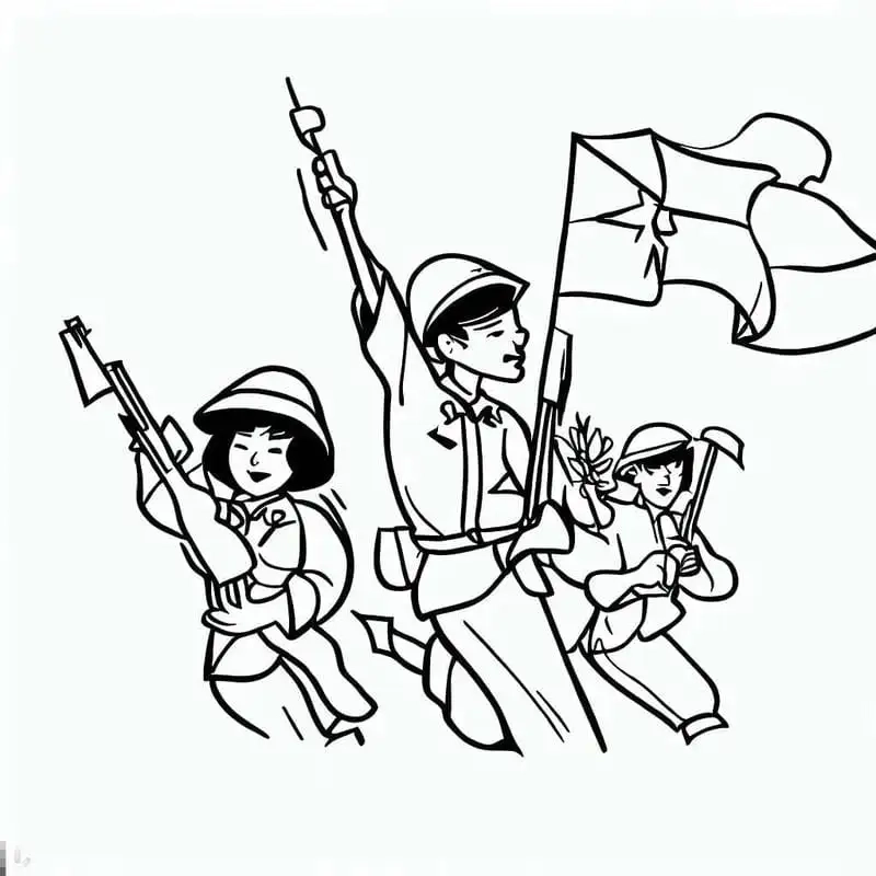 Thêm màu sắc cho tranh vẽ ngày 30/4 đầy sáng tạo