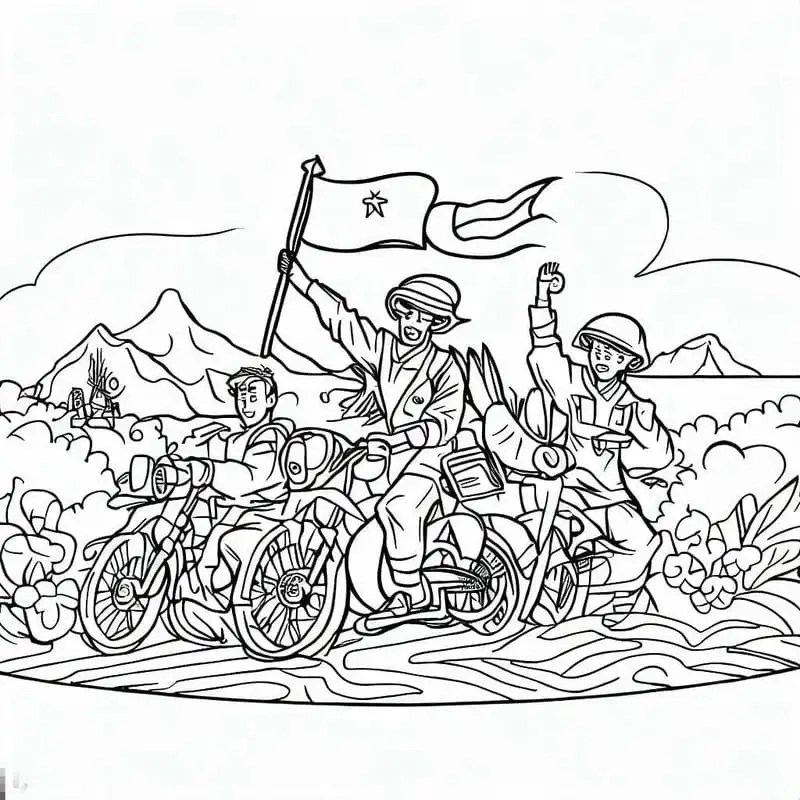 Khám phá tranh tô màu 30/4 cho bé đầy màu sắc vui nhộn