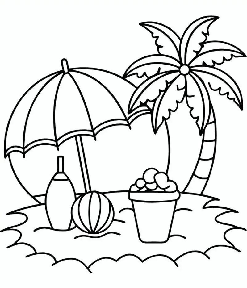 Tải về trang tô màu bãi biển miễn phí ngay