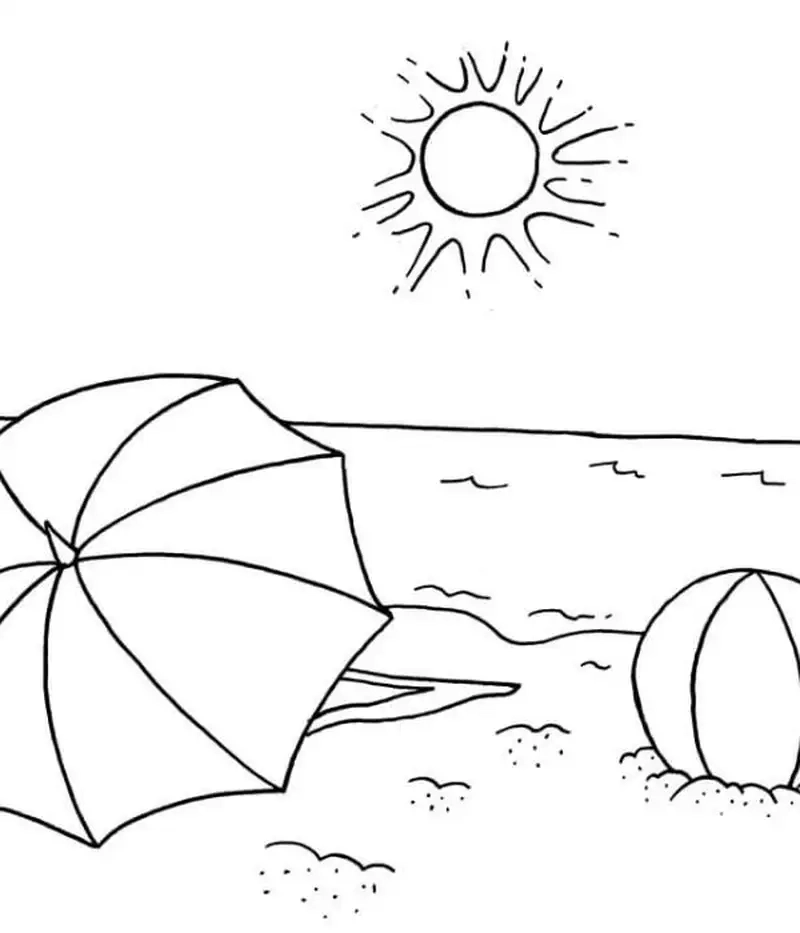 Tô màu vui nhộn với tranh tô màu bãi biển cho bé