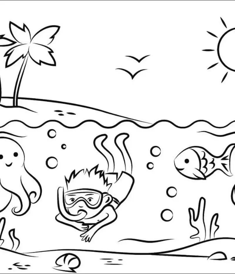 Khám phá màu sắc của tranh tô màu biển xanh