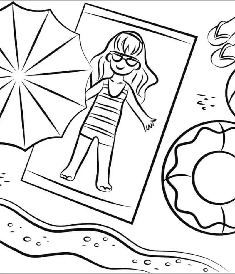 Thư giãn cùng tranh tô màu bờ biển thú vị