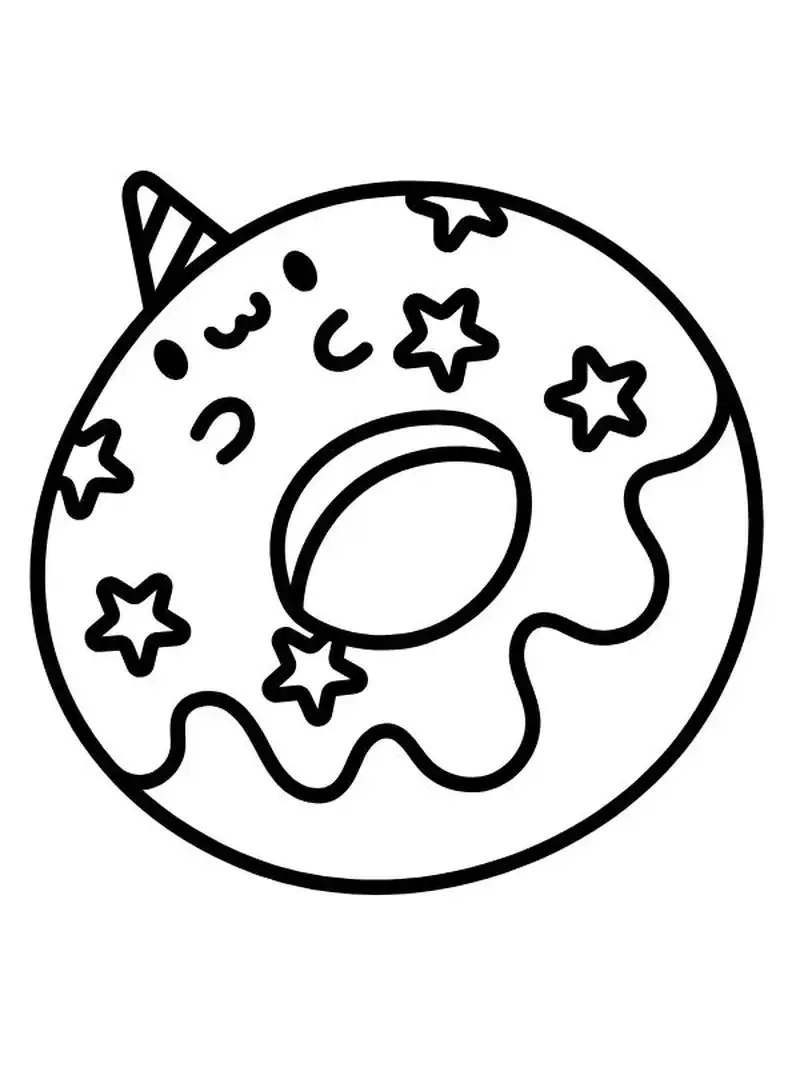 Tranh tô màu bánh donut là như thế nào