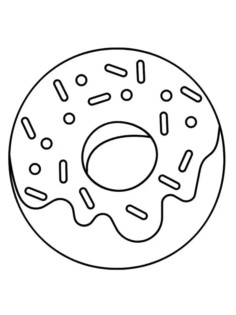 In ngay hình tô màu bánh donut cho trẻ tập tô