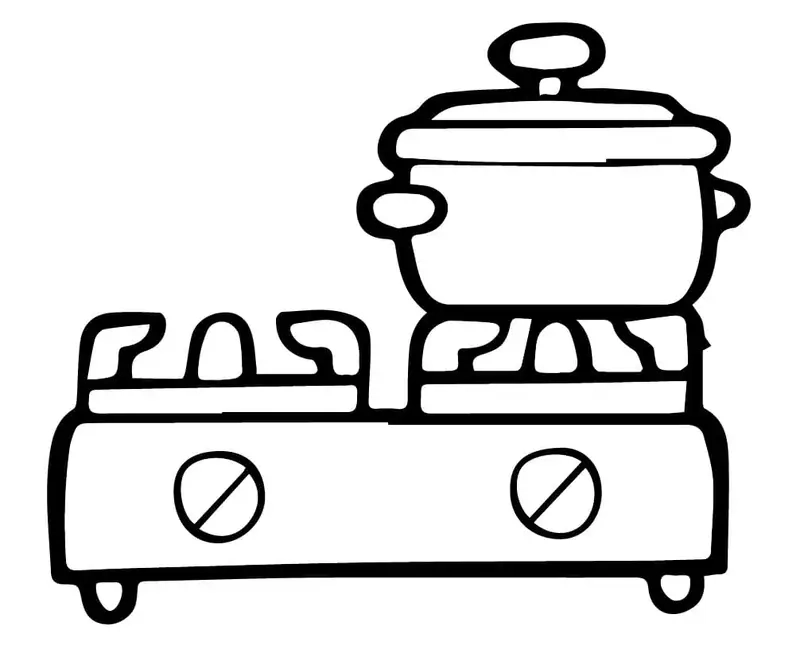 Tận hưởng niềm vui với hình vẽ bếp ga sinh động và dễ tô màu