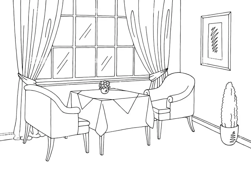 Tranh tô màu bộ bàn ghế là như thế nào