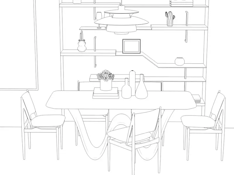 Trang trí ý tưởng sáng tạo bằng tranh tô màu bàn ghế phòng khách