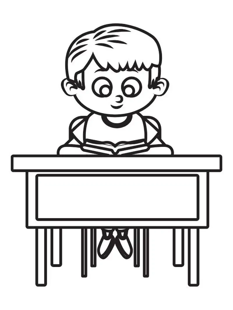 Tranh tô màu cái bàn với tranh tô màu bàn học đơn giản