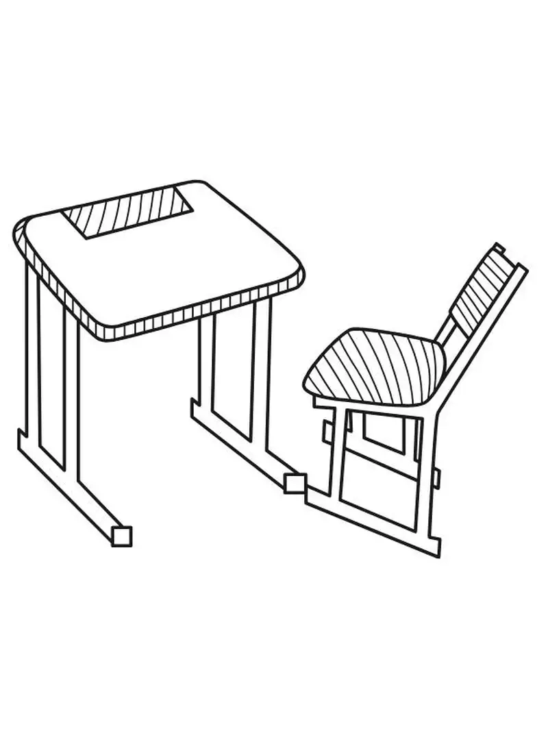 Tô màu hình tô màu bàn ghế học thật đẹp
