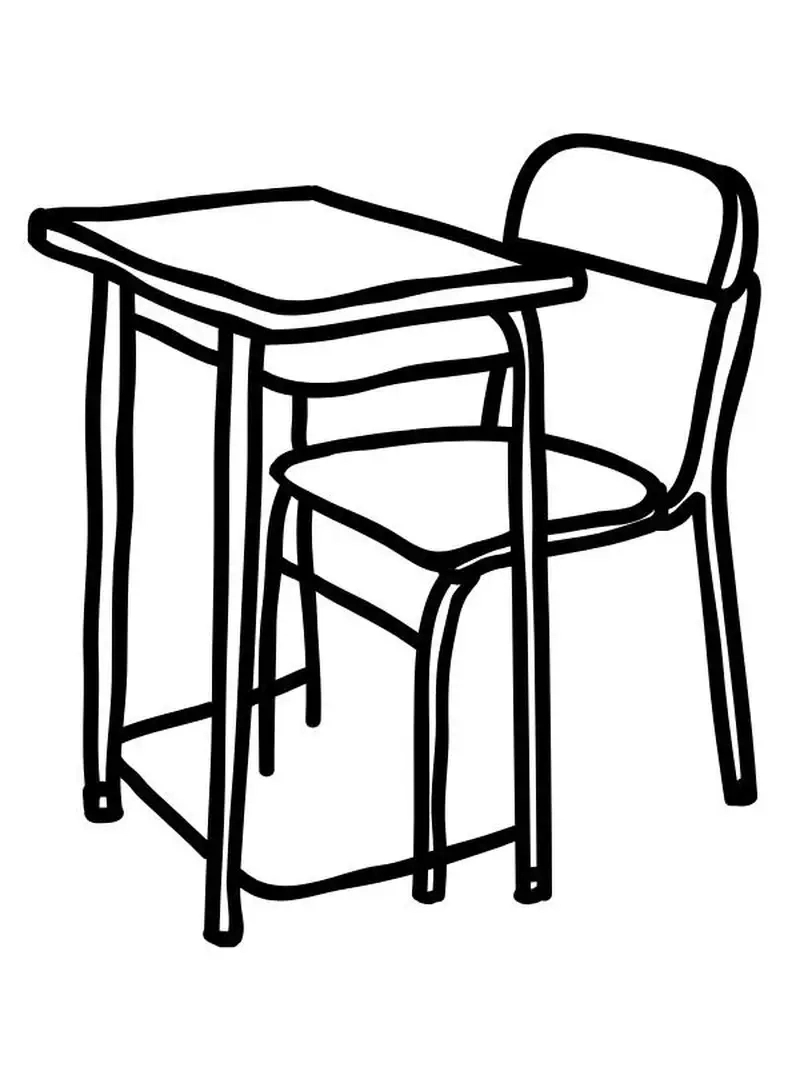 Cùng tranh tô màu cái bàn với tranh tô màu bàn học đơn giản