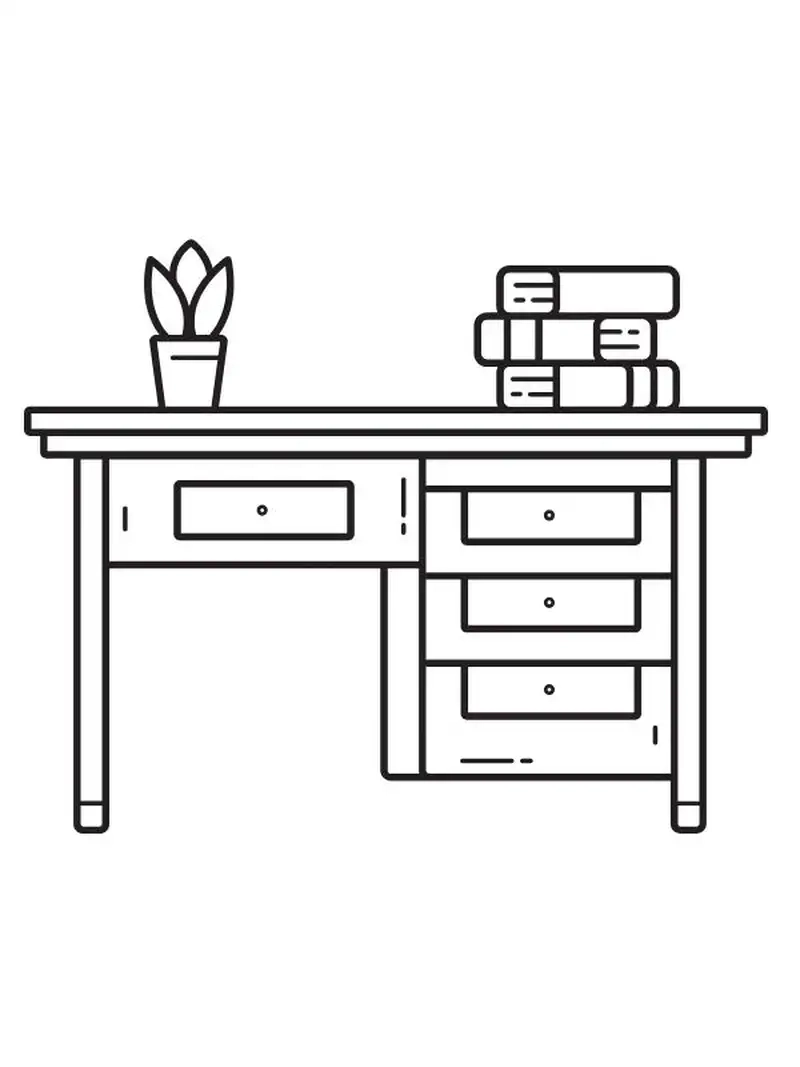 Tranh tô màu cái bàn học là như thế nào