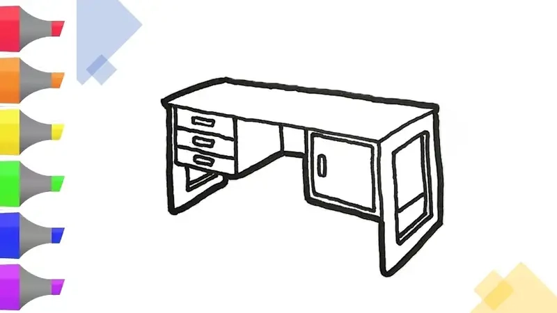 Khám phá tranh tô màu bàn học sinh động cho bé