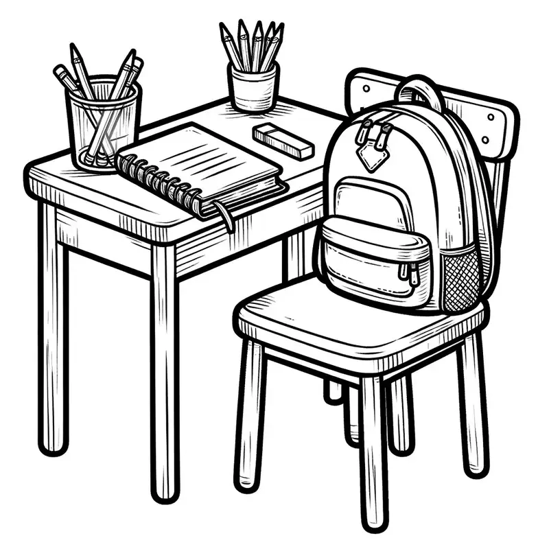 Bé sáng tạo với tranh tô màu bàn học hấp dẫn