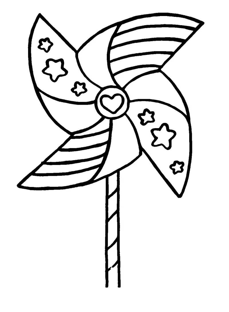 Tranh tô màu cái chong chóng mang niềm vui sáng tạo cho bé