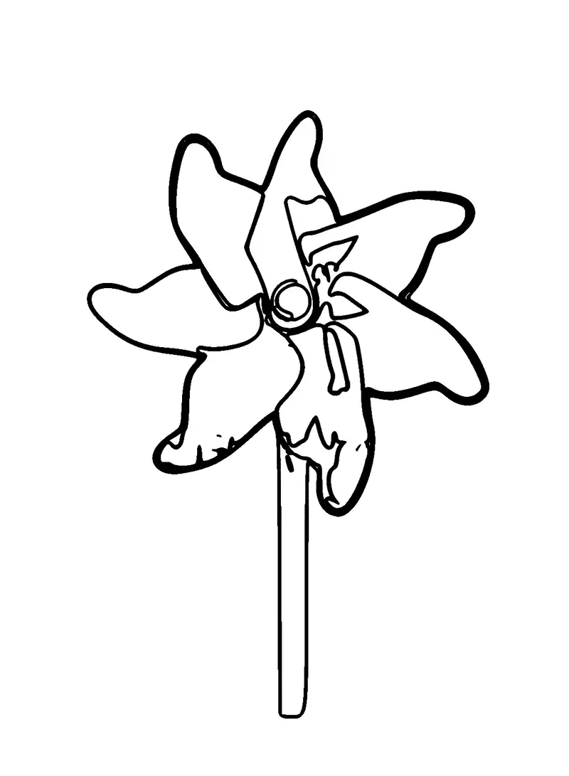 Hình tô màu cái chong chóng giúp bé phát triển khả năng sáng tạo