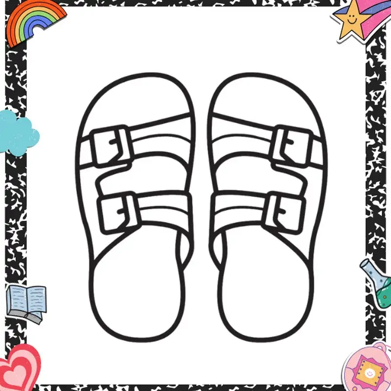 Thêm màu sắc cho tranh tô màu cái dép sandals thật xinh