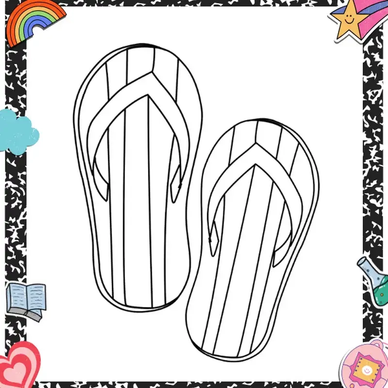 Tô màu sinh động với tranh tô màu cái dép hoạt hình vui nhộn