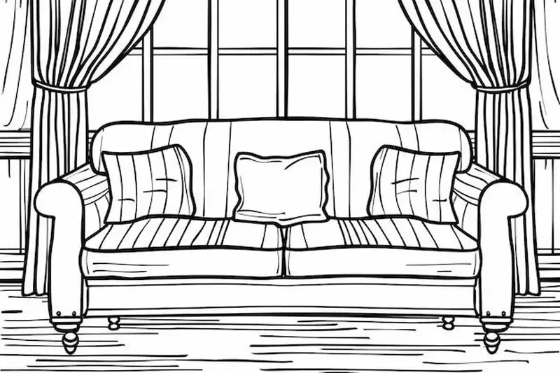 Tìm hình tô màu ghế sofa đầy màu sắc và dễ thương