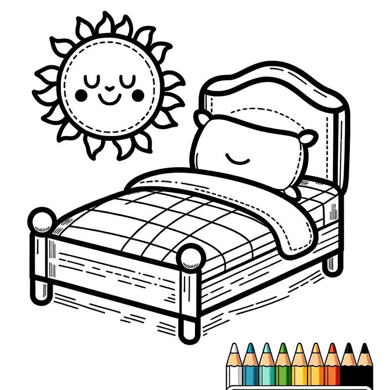 Tranh tô màu cái giường là như thế nào