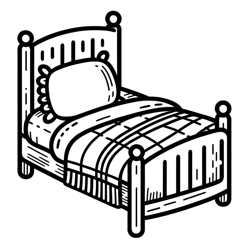 Khám phá tranh tô màu cái giường đơn để bé thỏa sức sáng tạo