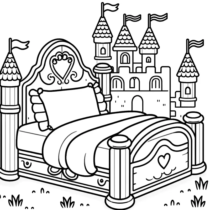 Mang cổ tích vào thực tế với tranh tô màu giường công chúa