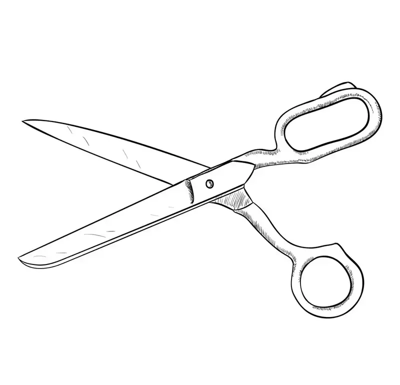 In hình tô màu cái kéo cho bé phát triển kỹ năng