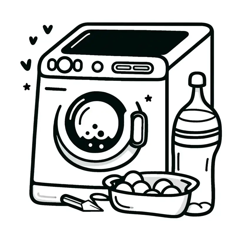 Bé học và sáng tạo qua tranh tô màu máy giặt cho trẻ em đầy màu sắc